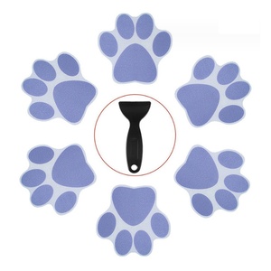 Juego de 6 pegatinas antideslizantes para el suelo con diseño de garras moradas y grises para bañera, pegatinas antideslizantes para baño - Product Image 1