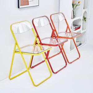 Sedia Pieghevole in Acrilico Trasparente Premium, Design Moderno e Minimalista <span class=keywords><strong>per</strong></span> <span class=keywords><strong>Arredamento</strong></span> Casa, Studio Fotografico, Negozio di <span class=keywords><strong>Abbigliamento</strong></span>, Trucco e Sala da Pranzo - Product Image 5