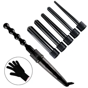 Professional Hair Curling Wand Curling Iron Interchangeable Barrels Electric 6 in 1 Curling Wand Set