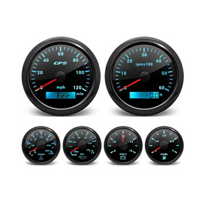 85mm 52mm Classic Series Red Needle Gauge Kit 6 Meter enthalten elektrischen Tachometer Drehzahl messer Wasser temperatur Volt - Product Image 1