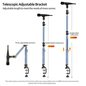 מעמד מיקרופון שולחני גמיש וחזק, זרוע בום למיקרופון, זרוע מספריים לאולפן הקלטות למיקרופון קבל - Product Image 6