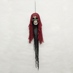 Casa embrujada Suministros para fiestas Halloween Creepy Sensor de sonido eléctrico Animado Colgando Fantasmas voladores Esqueleto Cabeza Calavera - Product Image 2