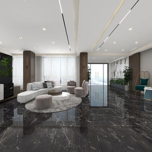 Carreaux de sol en marbre bleu vert de luxe 600X1200 résistants aux acides Garantie 5 ans Design moderne Extérieur Salle à manger Sous-sol Jardins Villas - Product Image 5