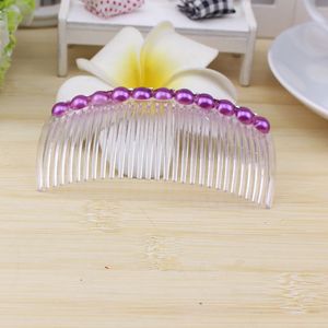 Peines para el cabello de estilo coreano, tamaño grande, decorados con perlas de plástico para mujeres, accesorios para el cabello a la moda, 19cm, colores variados - Product Image 3