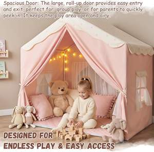 Tente de jeu d'intérieur personnalisée pour enfants, grande maison de jeu, tente de jeu pour enfants à double porte, château de rêve portable pour filles - Product Image 5