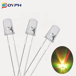 DyPh Dioda Pemancar Lampu Berkedip, LED Multiwarna 2 Pin 3Mm 5Mm Berkedip RGB Led