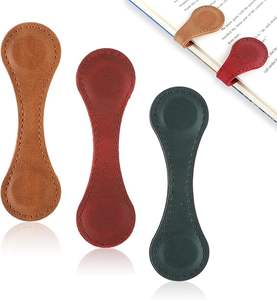 Marcador de lectura <span class=keywords><strong>artificial</strong></span> duradero en varios colores para amantes de los libros Clip de marcapáginas magnético de cuero genuino - Product Image 3