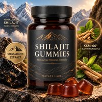 Gummies de Shilajit de l'Himalaya à marque privée, extrait standardisé ISO avec KSM-66 Ashwagandha