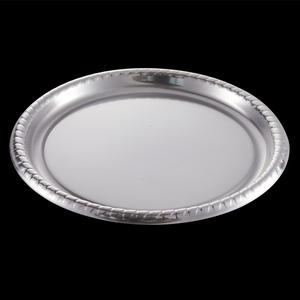 XUELI <span class=keywords><strong>Vaisselle</strong></span> jetable écologique Assiettes en <span class=keywords><strong>plastique</strong></span> de service plaquées or et argent pour la restauration et les fêtes - Product Image 2