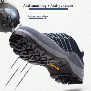 รองเท้าเซฟตี้ JIANKUN แฟชั่น รุ่นประหยัด สำหรับผู้ชายและผู้หญิง ป้องกันการกระแทก หัวเหล็ก หนังกลับนุ่ม ใส่ได้ทุกฤดู เหมาะสำหรับทำงาน - Product Image 5