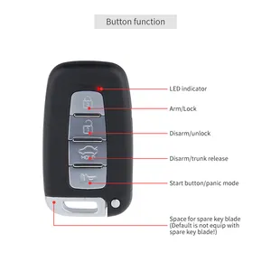 EASYGUARD EC003n-k-ns汽车报警系统，带按钮启动按钮和无钥匙进入系统远程启动被动无钥匙进入