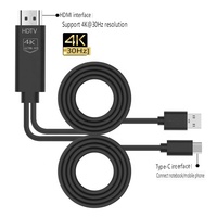 Typ-C-bis 4K-HD-Adapterkabel 30Hz mit USB-Netzteil, geeignet für Typ-C-Laptop-Telefon zur Überwachung des gleichen Bildschirm kabels