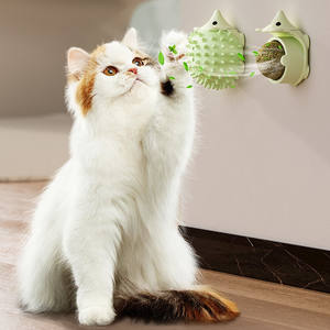 2025 popüler 2 in 1 sevimli kirpi şekilli 360 ° dönen tırmalama yalama Catnip topu kedi öz Groomer duvar köşe cattoys oyuncaklar - Product Image 6