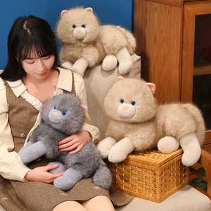 Peluches d'animaux en différentes positions allongées, jouets en peluche réalistes pour chats et chiens, jouets en peluche pour animaux, décoration de la maison - Product Image 2
