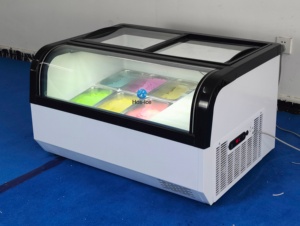 Vitrine Réfrigérée de Comptoir pour Crèmes Glacées, Congélateur de Présentation à Refroidissement Direct avec Verre Anti-Buée, Petit Réfrigérateur de Comptoir pour Gelato - Product Image 5