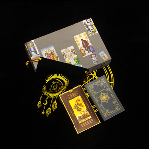 <span class=keywords><strong>2025</strong></span> New vàng lá Tarot thẻ Set PET không thấm nước dập nóng in ấn chơi nhựa Tarot thẻ - Product Image 3