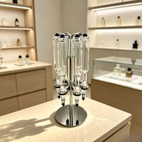 Nouveau design – Distributeur de parfum rotatif pour 6 flacons argentés de 375 ml, idéal pour la présentation de parfums multi-marques lors de mariages