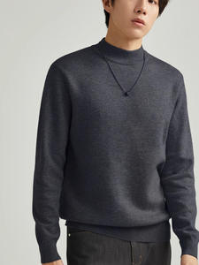 Manufacture Style personnalisé ou Logo ODM automne hiver nouveau demi-col roulé hommes <span class=keywords><strong>l</strong></span>âche décontracté grande taille pull couleur unie tricoté - Product Image 4