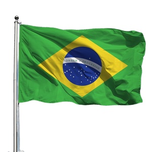 Vente en gros de drapeaux brésiliens de grande taille en polyester imprimé 3x5 pieds, Bandeira Do Brasil, Bandiera, drapeau brésilien 3x5 - Product Image 1