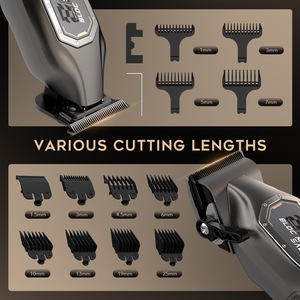 Tondeuse à cheveux électrique professionnelle, tondeuse, rasoir, ensemble avec batterie 2500 mAh, 7000 tr/min, rechargeable, kit de toilettage pour hommes - Product Image 5