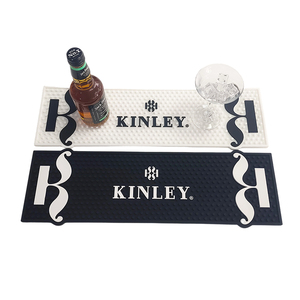 Black White Silicone <b>Bar</b> Rail Mat Vintage Carved Edge Design Non-Slip Spill Proof <b>Bar</b> <b>Runner</b> Mat for Cafes <b>Bars</b> - Product Image 5