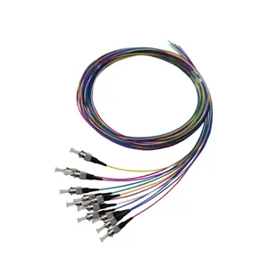 뜨거운 판매 광학 패치 코드 sc/fc/lc/st 커넥터 0.9mm 12 색 광섬유 st 피그 테일