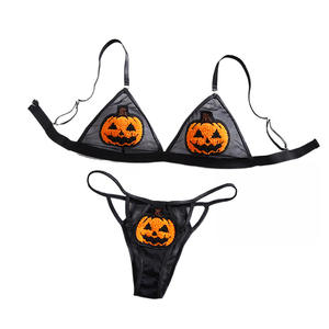 2025 nouveau Halloween Sexy Lingerie citrouille diable jeu de rôle trois points foncé drôle Sexy costume Lingerie ensembles Lingerie féminine - Product Image 5