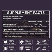 Mélange d'herbes ayurvédiques OEM Shilajit de l'Himalaya, Ashwagandha et Curcuma 600mg – Complément quotidien végétalien sans gluten pour adultes, soutien immunitaire naturel