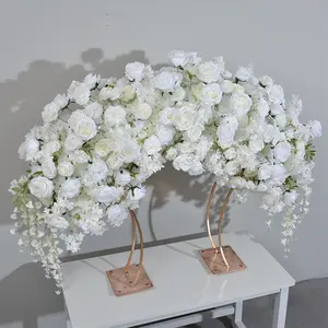 XA手工最佳价格白色婴儿呼吸玫瑰背景婚礼装饰门花拱门装饰