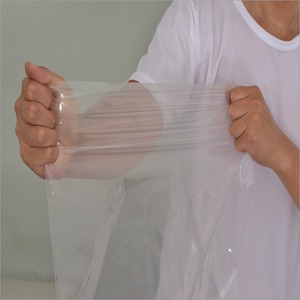 Reusable Food Bag, Transparent Pe Flat Mouth Plastic Food Bag for Grocery Store Shopping and Storage of Fruit Bags
