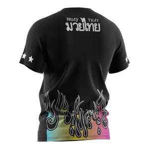 T-shirt de boxe thaïlandaise décontracté OEM pour hommes, sublimation, fitness, entraînement, design Muay Thai violet - Product Image 4