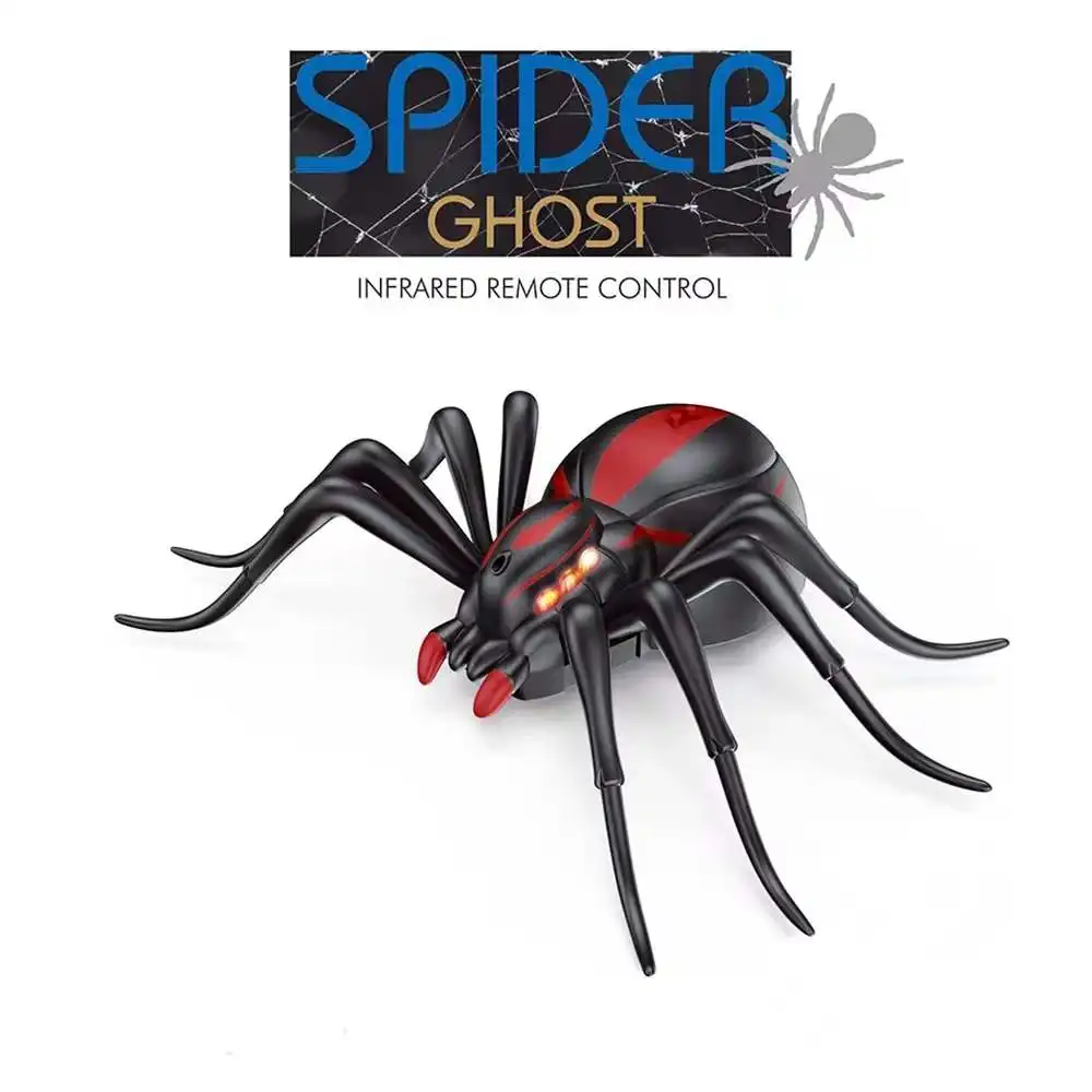 Amazon Hot Sale Spielzeug Infrarot Fernbedienung Spinne Tier Spielzeug Streich Kunststoff Spinne Spielzeug Insekt schrecklichen Trick