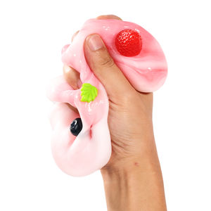 어린이 DIY 슬라임 4개입 팩, 부드러운 과일 요거트 슬라임 젤리 퍼티 TPR 액세서리 포함, 150g 스트레스 해소용 피젯 무독성 장난감 - Product Image 4