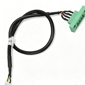 Harnais de câblage personnalisé à 4 conducteurs, bloc de bornes vert, connecteur blanc pour contrôle industriel, automatisation de motocyclettes, CE ROHS - Product Image 2