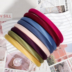 8 ألوان أربطة رأس ساتان سائبة أو شريط مضاد للانزلاق أو ربطة رأس صلبة سادة للنساء والفتيات إكسسوارات شعر يدوية الصنع - Product Image 5