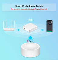 Bouton de Commande Intelligent Sans Fil Tuya Zigbee Contrôlé par Application, à Piles, RGB, Gradateur, Interrupteur de Scène, Pression Unique Marche/Arrêt, Longue Durée, pour la Maison
