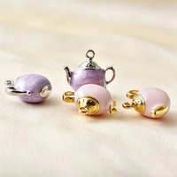 Pendentif en acier inoxydable 316 en forme de théière et tasse à café, style mignon, pour bijoux DIY, collier, porte-clés, usage quotidien