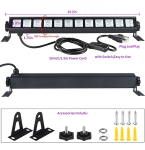 Lampe murale LED UV violette, éclairage mural, lumières violettes, bande longue, Halloween, maison hantée, fluorescente, 36W, 110V, 220V - Product Image 4