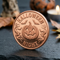 Pièce de monnaie commémorative ronde en cuivre antique personnalisée en 3D pour souvenir de fête d'Halloween