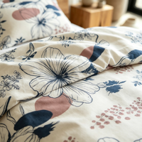 Ensemble de draps de lit floraux botaniques vintage, tissu en microfibre doux, ensemble de literie 4 pièces, collection de linge de lit luxueux et confortable