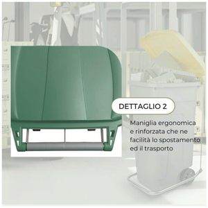 Waste Separation <b>Bins</b> 80 Litre With Wheels Coloured Lids Clip Closure Set Of 4 - Product Image 5