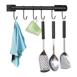 304 Stainless Steel No Drill Hanging Rod For <b>Kitchen</b> Utensils Spatulas Spoons Self Adhesive Wall <b>Hook</b> Storage Rack - Product Image 5