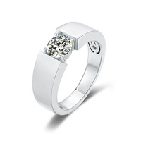 Bague Hip Hop en Moissanite, Argent Sterling 925, Sertissage à Griffes, 2 carats, Alliance de Mariage, Bague en Moissanite pour Homme