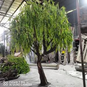 식당 장식용 대형 가짜 나무 인공 녹색 버드 나무 거대한 인공 나무