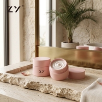 Pot en plastique rond à double couche avec logo personnalisé, rechargeable, pour crème capillaire, masque, beurre corporel, emballage pour soins de la peau