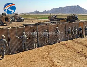 Barrière défense bastion barrières approvisionnement d'usine arabie saoudite mur de sable galvanisé à chaud bastion équipement barrière défensive