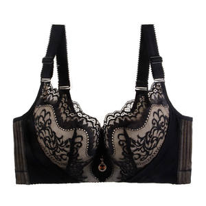 Soutiens-gorge sexy en dentelle pour femmes, respirants, push-up, à armatures, grandes tailles C D E, coupe 3/4, lingerie féminine - Product Image 4