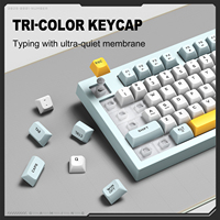ONIKUMA G80 Keyboard membran, sangat tenang 94 tombol, tiga Mode nirkabel/kabel gigi biru 2.4GHZ PC Laptop kompatibel