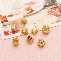 ASJEWELRY mignon cristal clair couronne breloques pour la fabrication de bijoux fournitures plaqué or Cube patte fleur breloques 2411 chma288