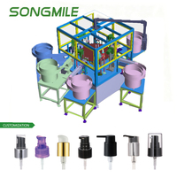 Machine d'assemblage automatique 6 stations 220V pour pompe à crème cosmétique, idéale pour l'emballage de flacons de crème de soin et de produits cosmétiques
